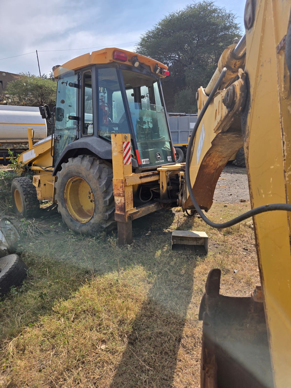 John Deere Backhoe Loader — Cab View