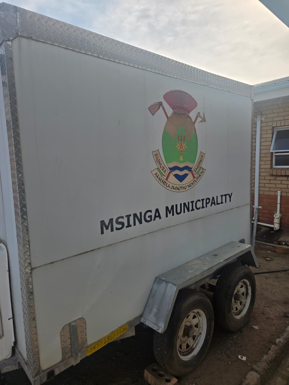Msinga Municipality Enclosed Trailer — Side with Crest